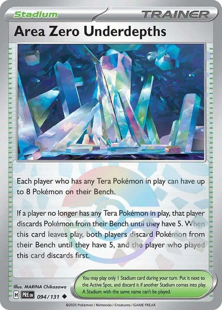 Pokemon Trading Card Game Prismatic Evolutions Uncommon Area Zero Underdepths Stadium #94 [Poke Ball Pattern]