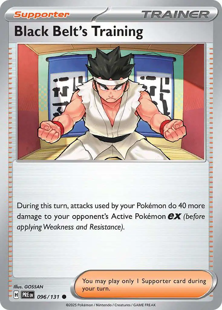 Pokemon Trading Card Game Prismatic Evolutions Common Black Belt's Training #96