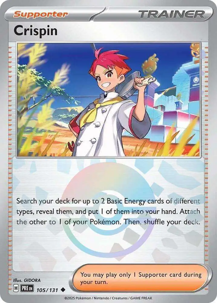 Pokemon Trading Card Game Prismatic Evolutions Uncommon Crispin #105 [Poke Ball Pattern]