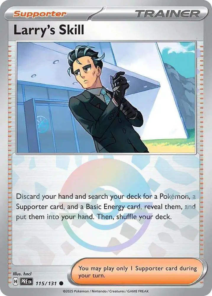 Pokemon Trading Card Game Prismatic Evolutions Common Larry's Skill #115 [Poke Ball Pattern]