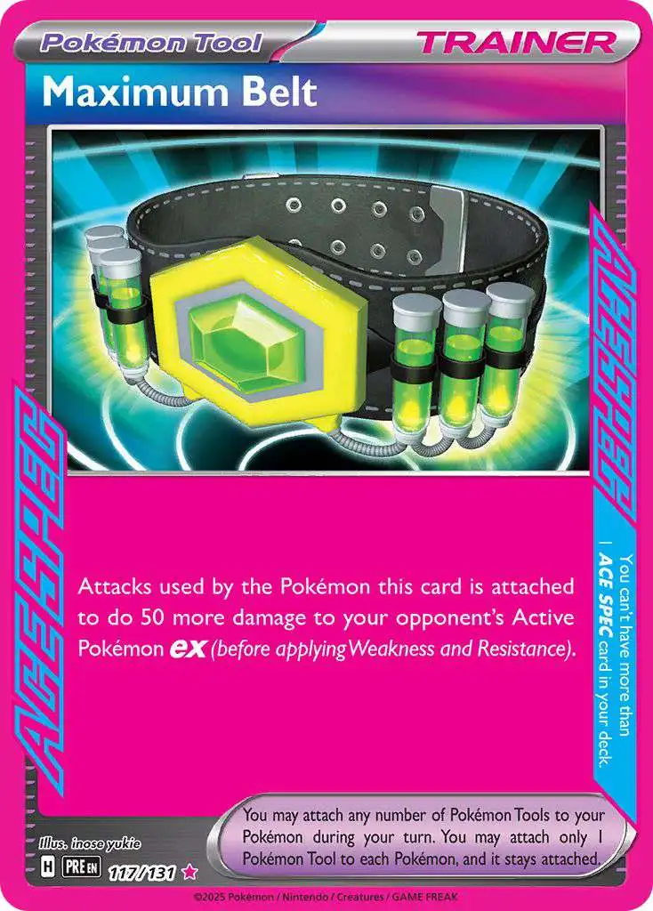 Pokemon Trading Card Game Prismatic Evolutions ACE SPEC Rare Maximum Belt #117
