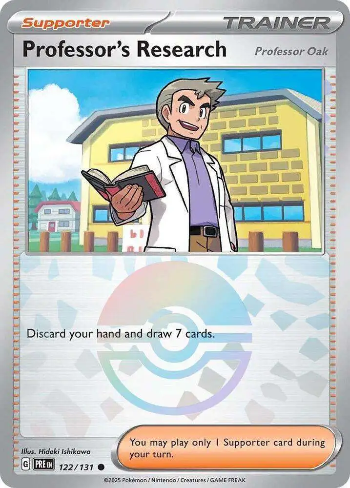 Pokemon Trading Card Game Prismatic Evolutions Common Professor's Research #122 [Poke Ball Pattern]
