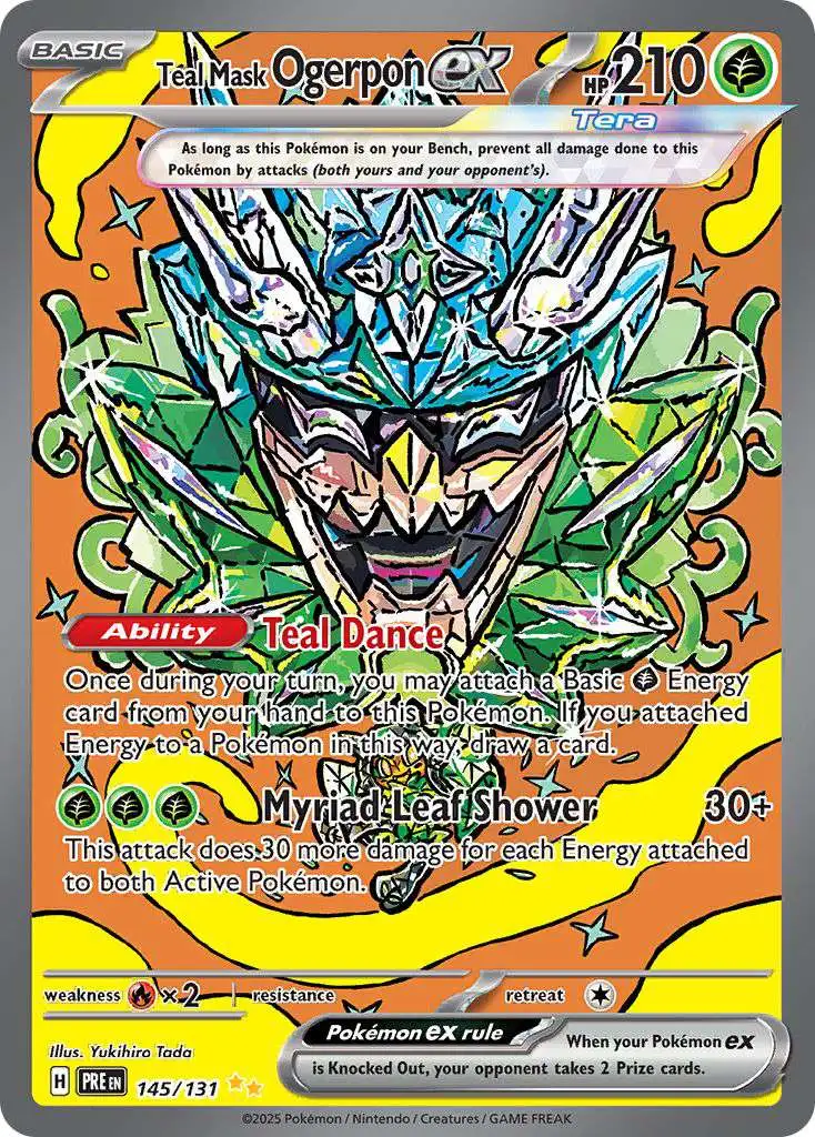 Pokemon Trading Card Game Prismatic Evolutions Special Illustration Rare Teal Mask Ogerpon ex #145