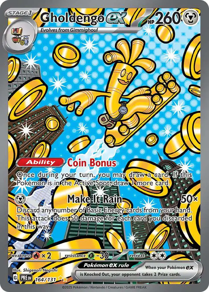 Pokemon Trading Card Game Prismatic Evolutions Special Illustration Rare Gholdengo ex #164