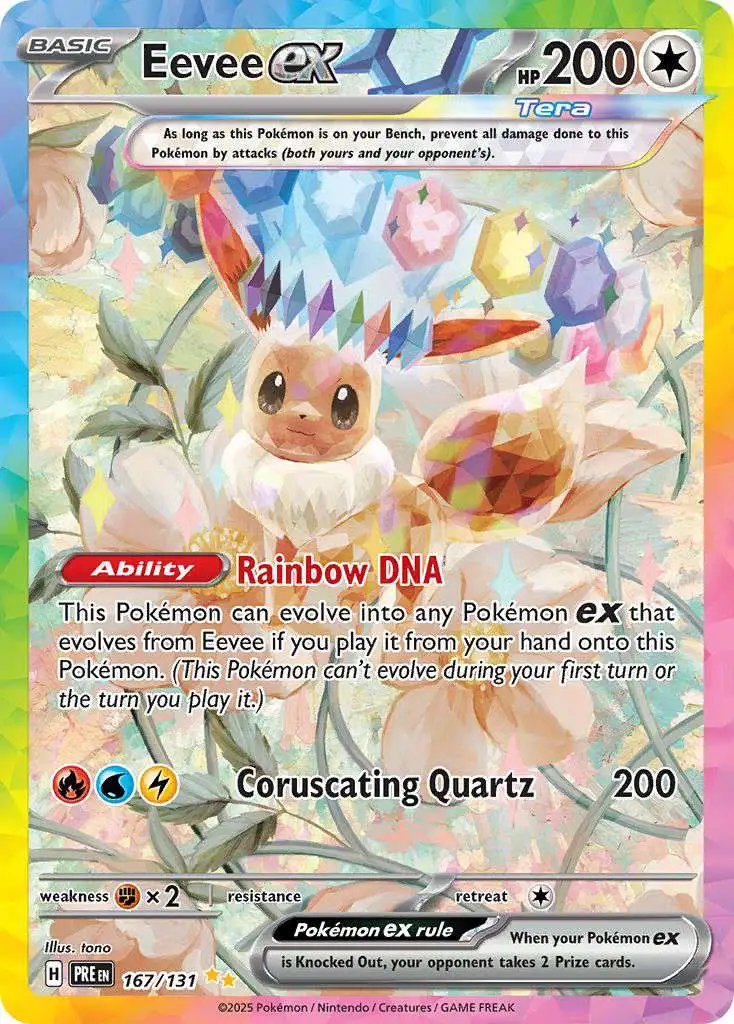 Pokemon Trading Card Game Prismatic Evolutions Special Illustration Rare Eevee ex #167