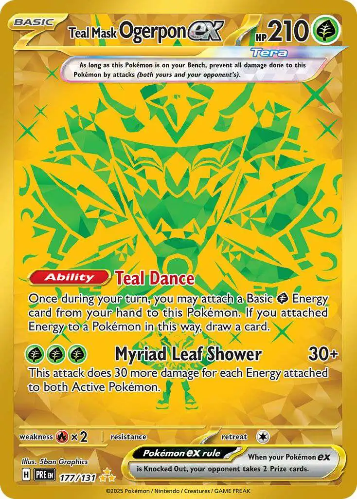 Pokemon Trading Card Game Prismatic Evolutions Hyper Rare Teal Mask Ogerpon ex #177