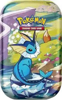 Pokemon Scarlet & Violet Prismatic Evolutions Vaporeon Mini Tin [2 Booster Packs & Tin]