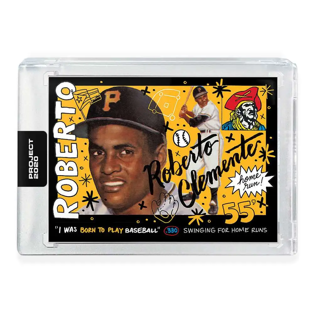 MLB Topps Project 2020 Baseball 1955 Roberto Clemente Trading Card [#110, by Sophia Chang]