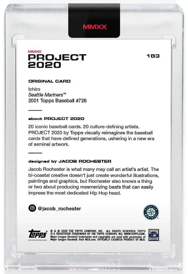 MLB Topps Project 2020 Baseball 2001 Ichiro Trading Card 183, by Jacob ...