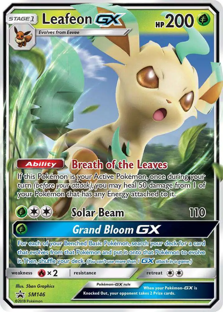 Pokemon Sun & Moon Promo Ultra Rare Leafeon GX SM146