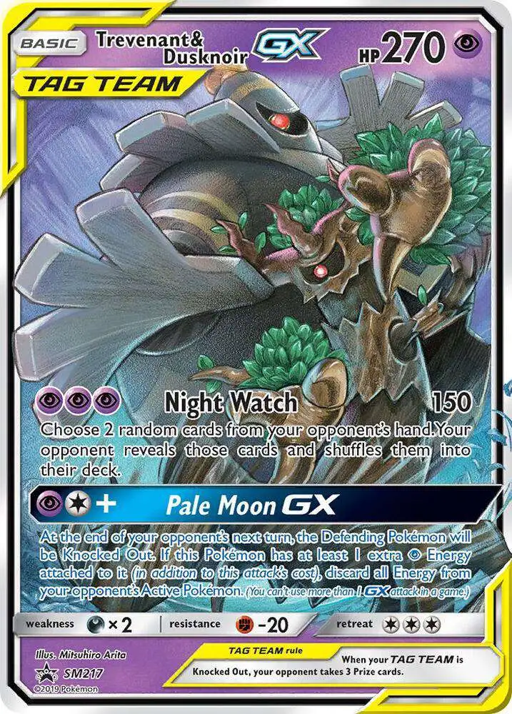 Pokemon Sun & Moon Promo Ultra Rare Trevenant & Dusknoir GX SM217 [Damaged]