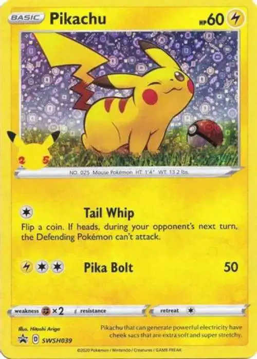 Pokemon Sword & Shield Promo Holo Rare Pikachu SWSH039