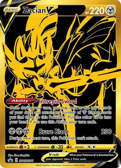 Pokemon Trading Card Game Sword Shield Promo Single Card Zacian V SWSH076 - ToyWiz Pokemon Trading Card Game Sword Shield Promo Single Card Zacian V SWSH076 - ToyWiz