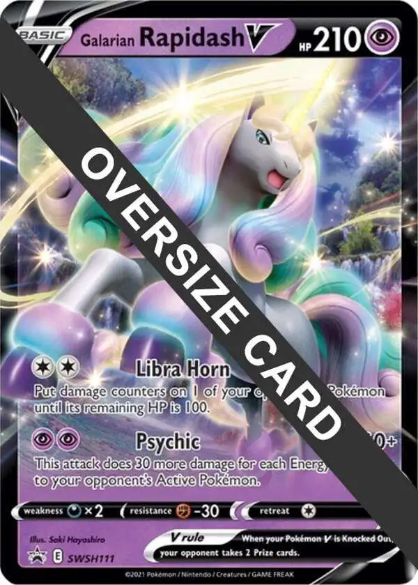 Pokemon Sword & Shield Promo Galarian Rapidash V SWSH111 [Oversized]