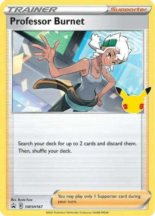 Pokemon Sword & Shield Promo Professor Burnet SWSH167 [Pikachu Stamp]