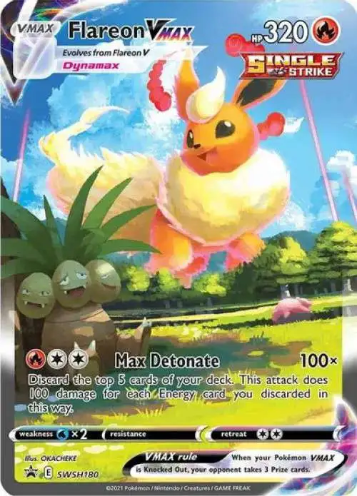 Pokemon Sword & Shield Promo Flareon VMAX SWSH180 [Oversized]