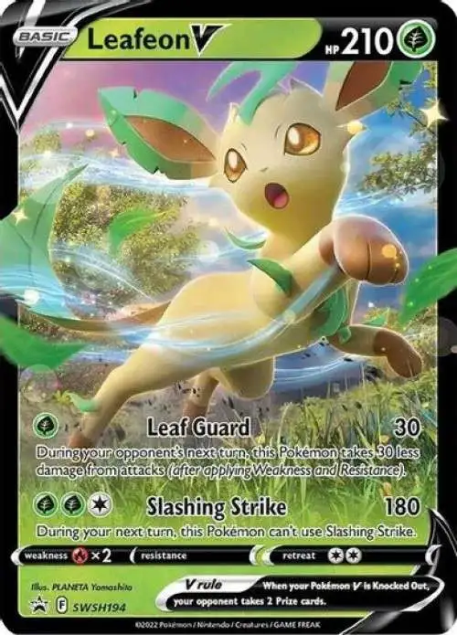 Pokemon Sword Shield Promo Single Card Leafeon V SWSH194 - ToyWiz