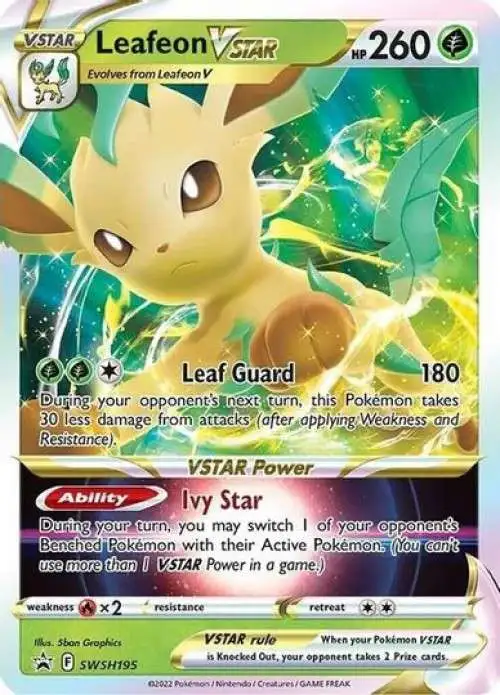 Pokemon Trading Card Game Sword & Shield Promo Leafeon VSTAR SWSH195