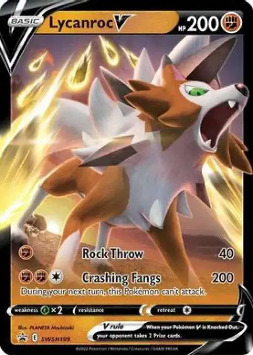 Pokemon Sword & Shield Promo Rare Holo Lycanroc V SWSH199