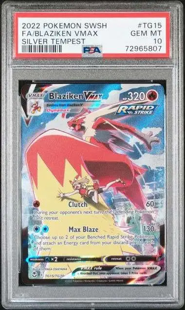 Nintendo Pokemon Trading Card Game Silver Tempest Rare Blaziken Vmax [PSA 10]