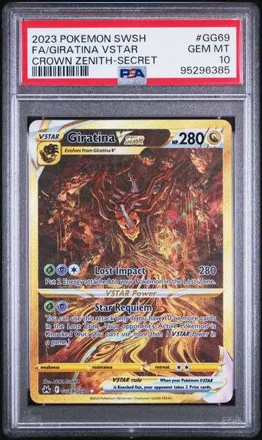 Nintendo Pokemon Trading Card Game Crown Zenith Secret Rare Giratina VSTAR [PSA 10]