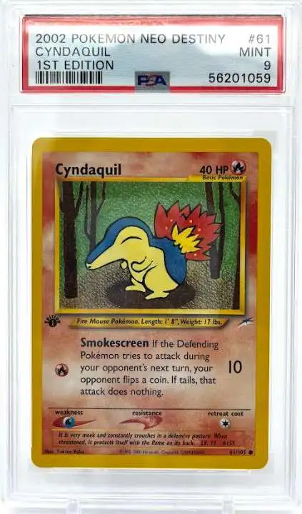 Pokemon Neo Destiny Common Cyndaquil #61 [1st Edition] [PSA 9]