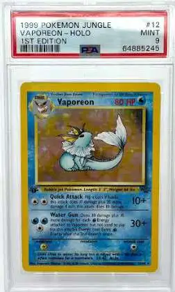 Pokemon Jungle Single Card Rare Holo Vaporeon 1st Edition 12 PSA