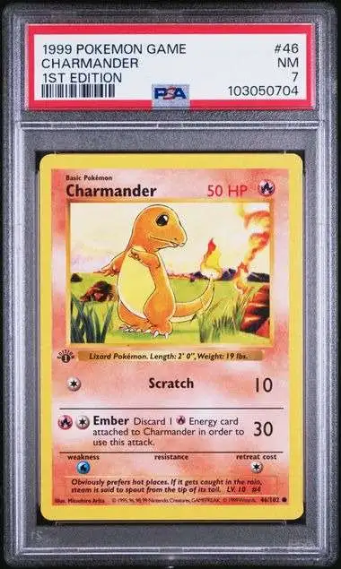 Nintendo Pokemon Trading Card Game Base Set Charmander [1st Edition] [PSA 7]