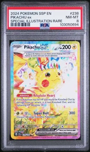 Nintendo Pokemon Trading Card Game Surging Sparks Pikachu EX [PSA 8]