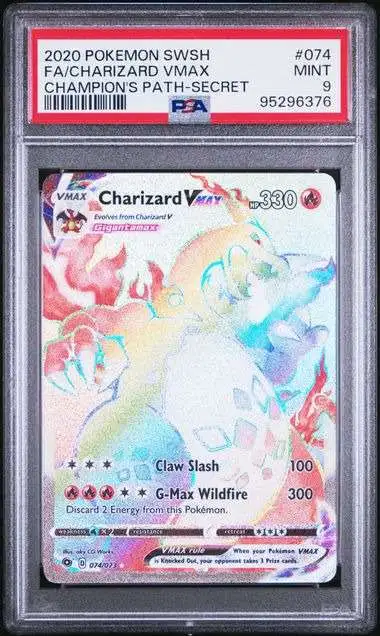 Pokemon Charizard VMAX Graded PSA 9 selling