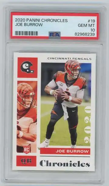 NFL 2020 Panini Chronicles Football Joe Burrow Rookie Graded Single Card #19 [PSA 10]