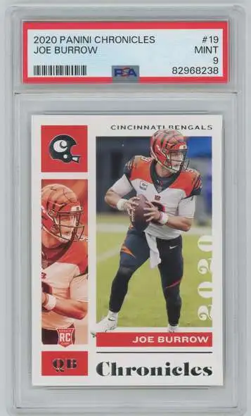 NFL 2020 Panini Chronicles Football Joe Burrow Rookie Graded Single Card #19 [Base] [PSA 9]