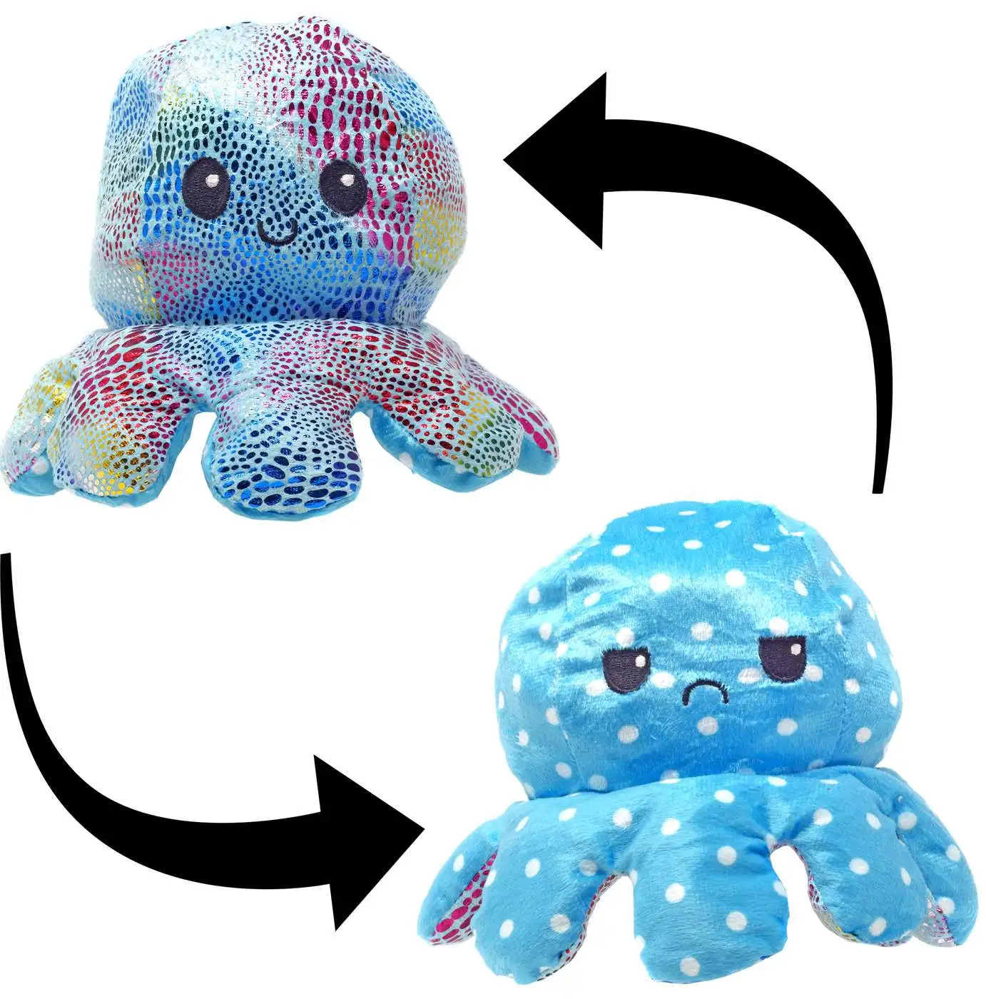 Reversible Plush Blue Octopus 5-Inch