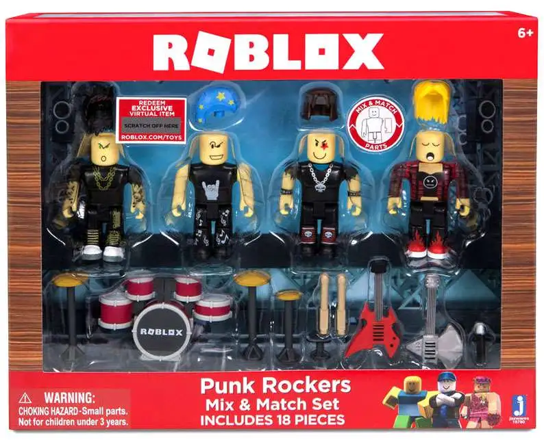 Roblox Punk Rock Figures Drum Sticks Guitar Lot of 3 Musicians Music Rock