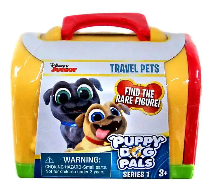 New Lot Of 2 Disney Junior PUPPY DOG PALS Series 4 Travel Pets With Mini Carrier 