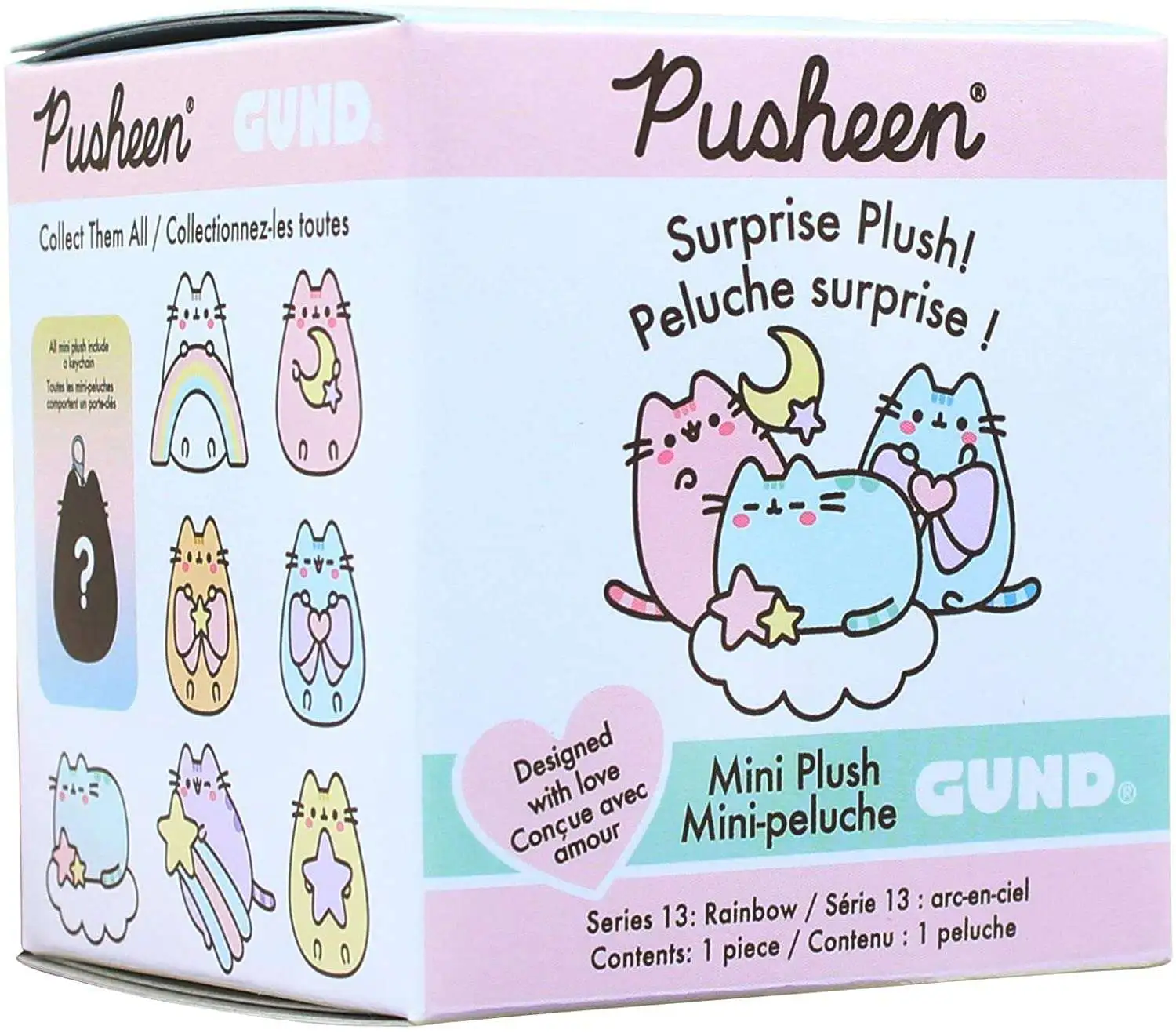 Gund NEW Pusheen Blind Box PINK MOON Rainbow Opened Plush Cat Series 13 