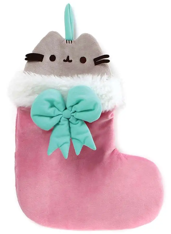Gund Pusheen Stormy Cat with Pink Bow Plush Christmas Ornament Series 2 