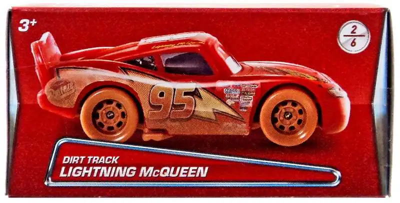 Disney / Pixar Cars Puzzle Box Series 1 Dirt Track Lightning McQueen Diecast Car #2/6 [Damaged Package]