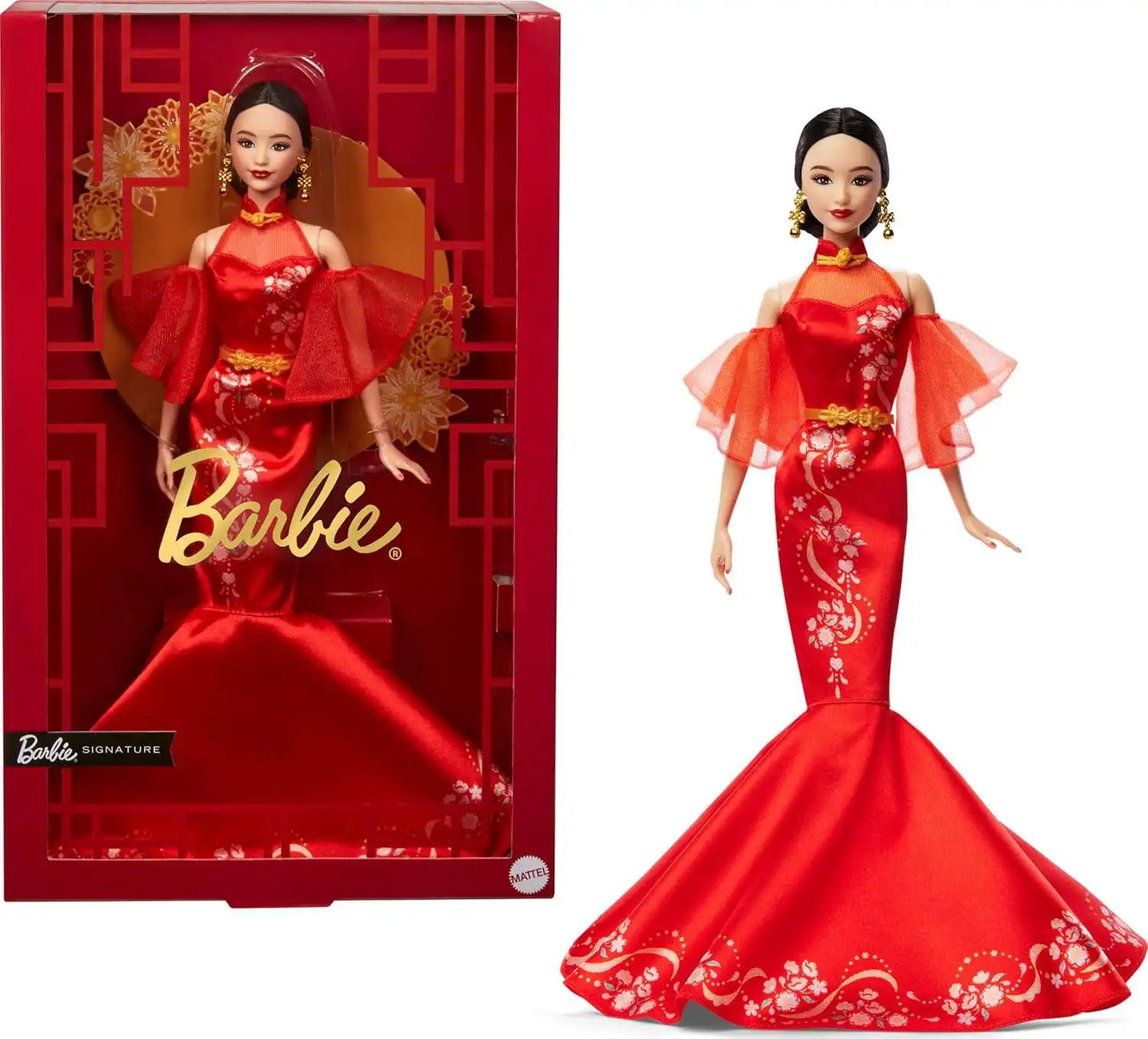 sachin and babi light blue dress Barbie Signature Collection Lunar New Year Barbie Fashion Doll Qipao Dress  with Plum Blossom Print Mattel Toys