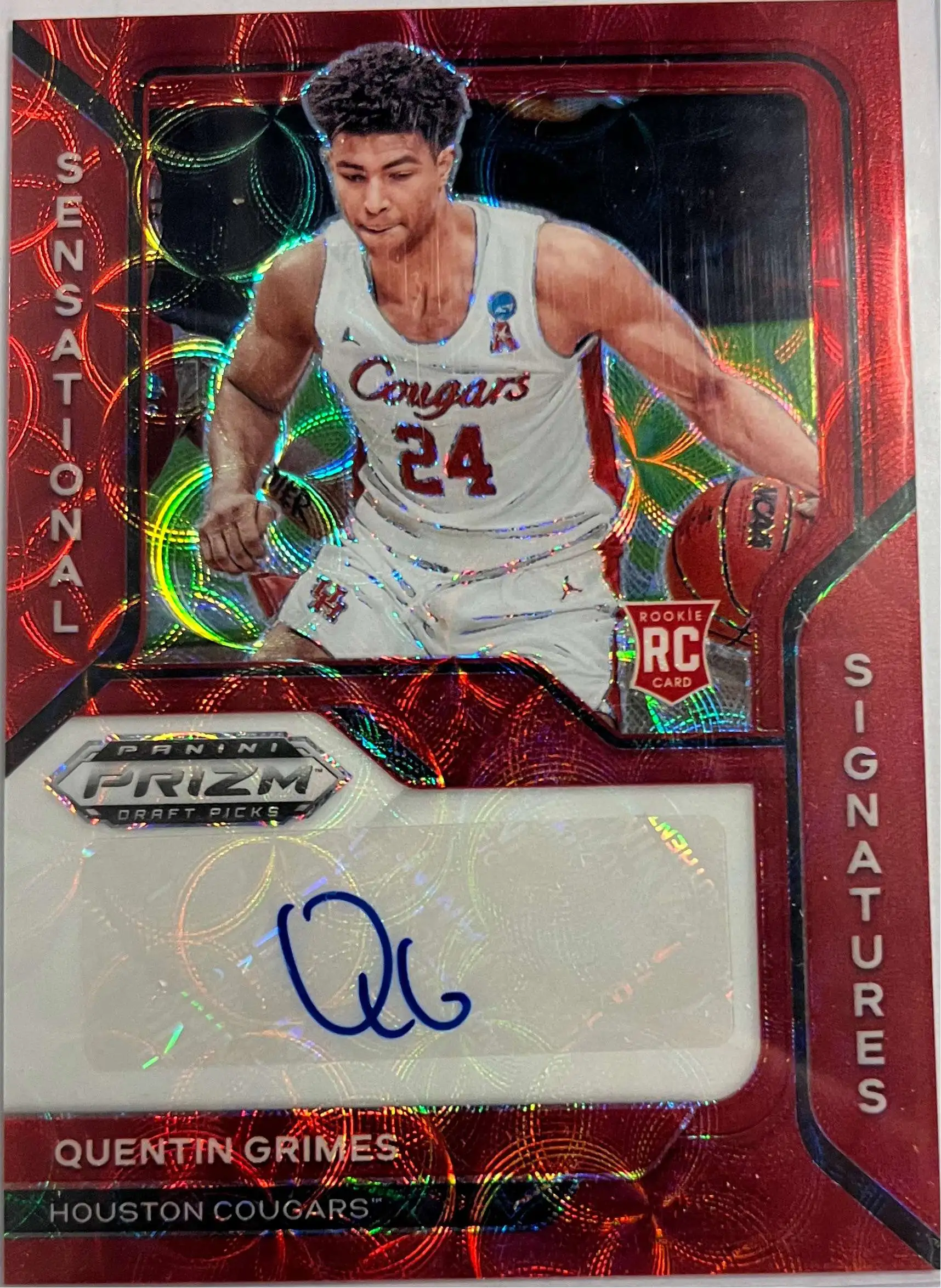 NBA 2021 Prizm Draft Picks Basketball Quentin Grimes 17/88 Autographed Single Card SS-QGR [Red Choice Rookie]