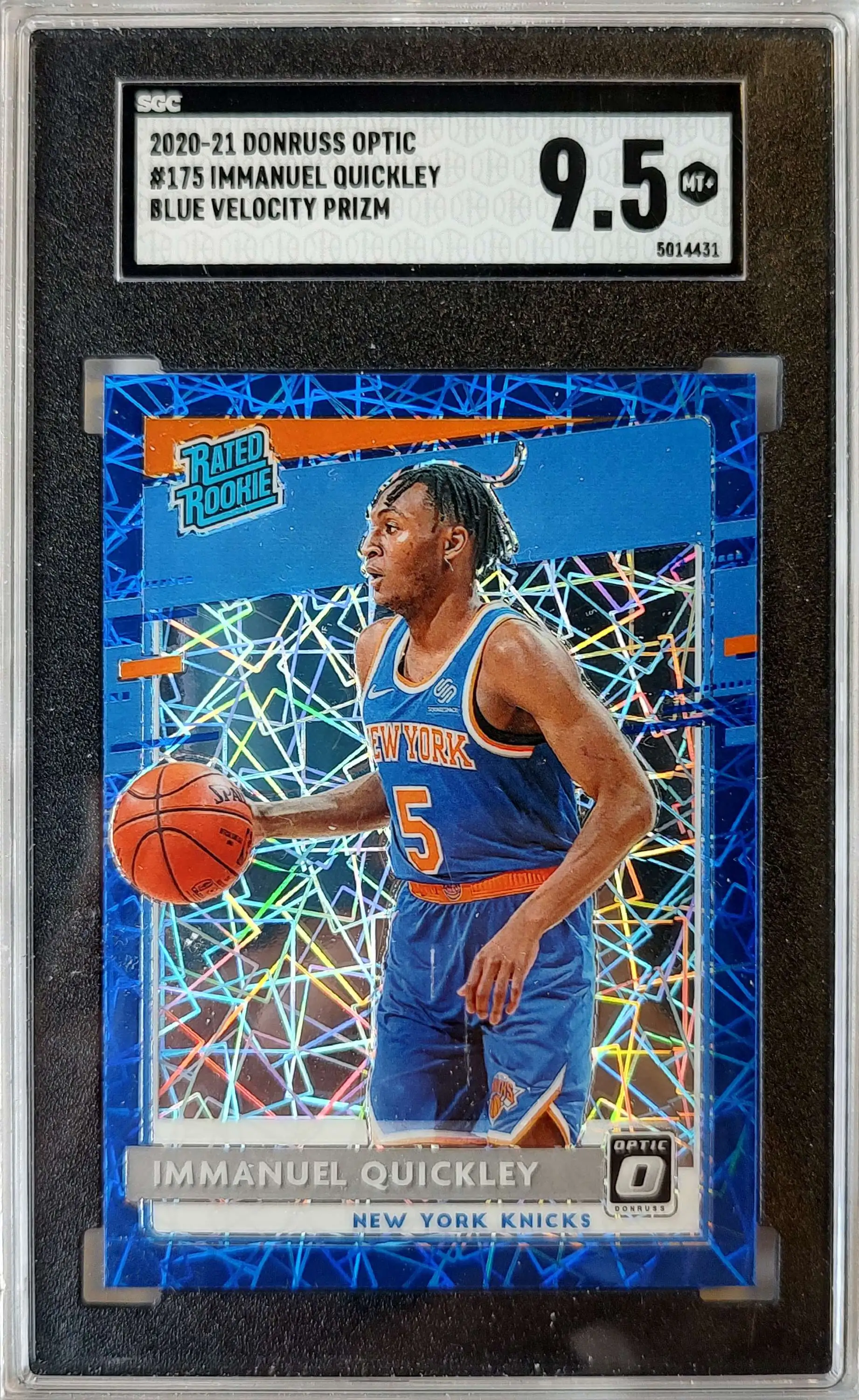 NBA 2020-21 Donruss Optic Immanuel Quickley Blue Velocity Prizm