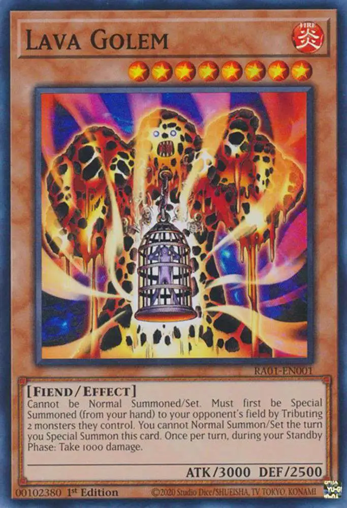 YuGiOh Trading Card Game 25th Anniversary Rarity Collection Quarter Century Secret Rare Lava Golem RA01-EN001