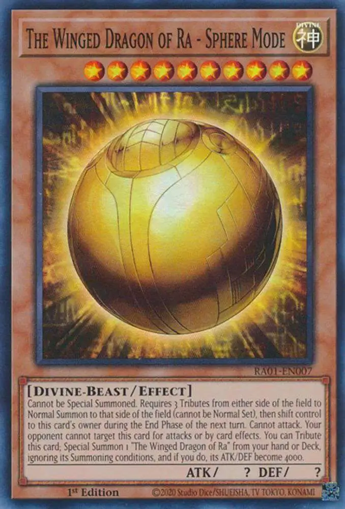 YuGiOh Trading Card Game 25th Anniversary Rarity Collection Ultra Rare The Winged Dragon of Ra - Sphere Mode RA01-EN007