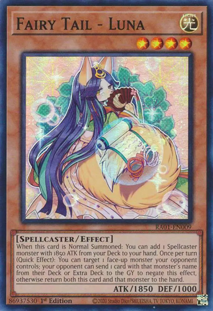 YuGiOh Trading Card Game 25th Anniversary Rarity Collection Collector Rare Fairy Tail - Luna RA01-EN009