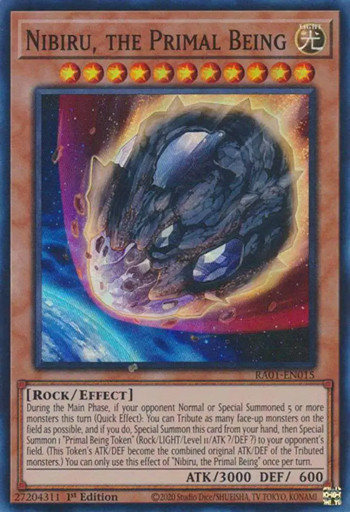 YuGiOh Trading Card Game 25th Anniversary Rarity Collection Super Rare Nibiru, the Primal Being RA01-EN015