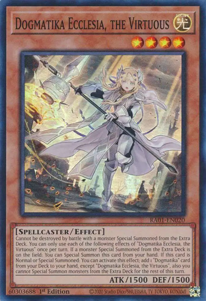 YuGiOh Trading Card Game 25th Anniversary Rarity Collection Super Rare Dogmatika Ecclesia, the Virtuous RA01-EN020