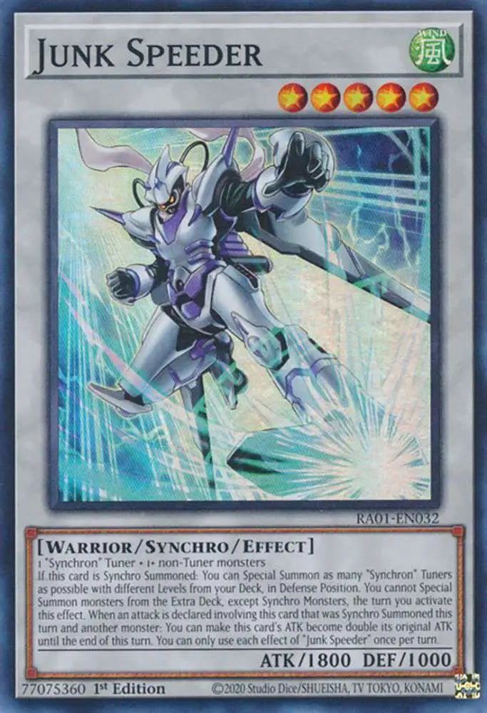 YuGiOh Trading Card Game 25th Anniversary Rarity Collection Collector Rare  Junk Speeder RA01-EN032