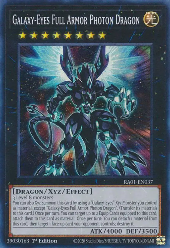 YuGiOh Trading Card Game 25th Anniversary Rarity Collection Ultra Rare Galaxy-Eyes Full Armor Photon Dragon RA01-EN037