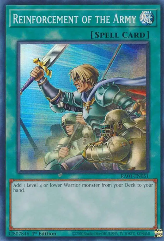 YuGiOh Trading Card Game 25th Anniversary Rarity Collection Ultra Rare Reinforcement of the Army RA01-EN051