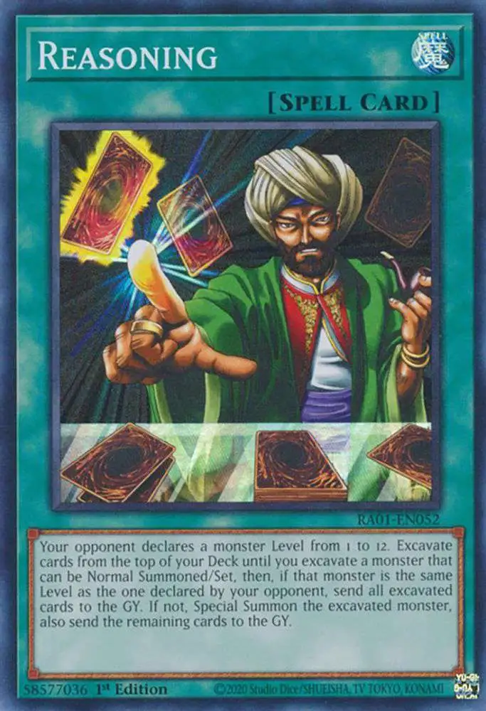 YuGiOh Trading Card Game 25th Anniversary Rarity Collection Quarter Century Secret Rare Reasoning RA01-EN052